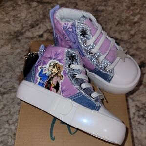 Disney Frozen Side Zipper Sneakers New in the Box NWT